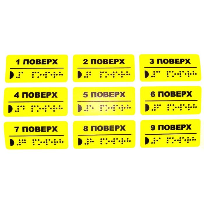 Тактильні наклейки на поручні "Початок та кінець поручня" (комплект 2 наклейки)